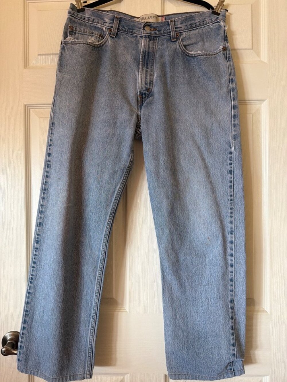 Levis 505 Regular Fit Mens Jeans W36 L34 Light Wash Denim Classic Style
